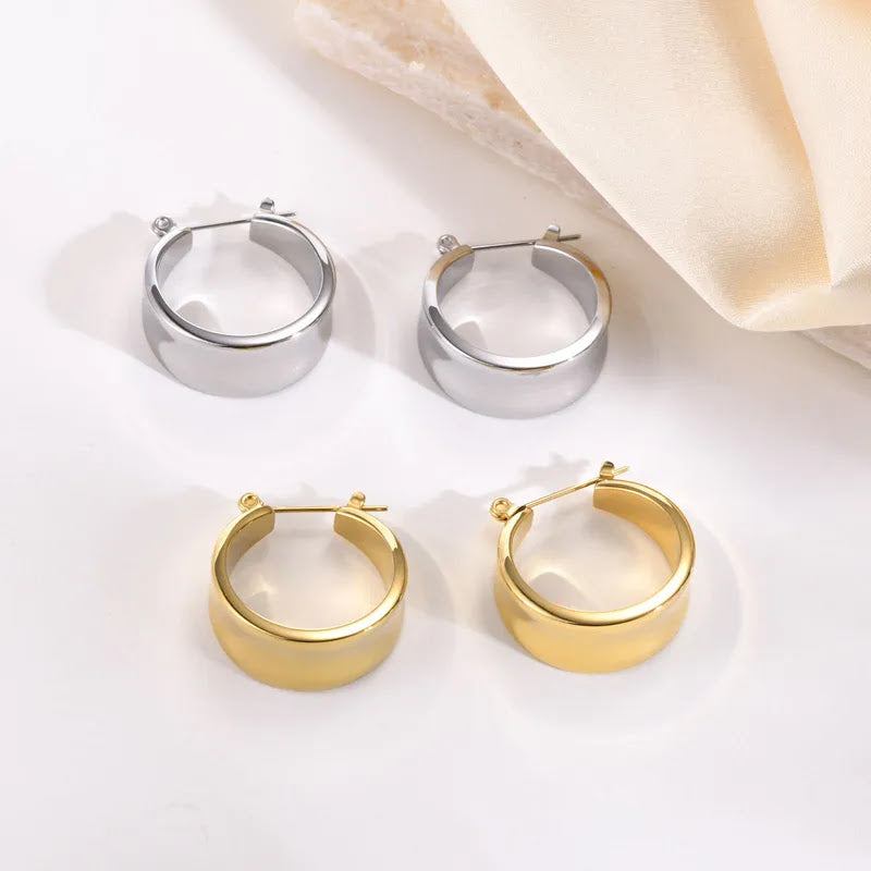 Urban Geometry: Retro Geometric 201 Silver Stainless Steel Earrings - Nue Jewelz