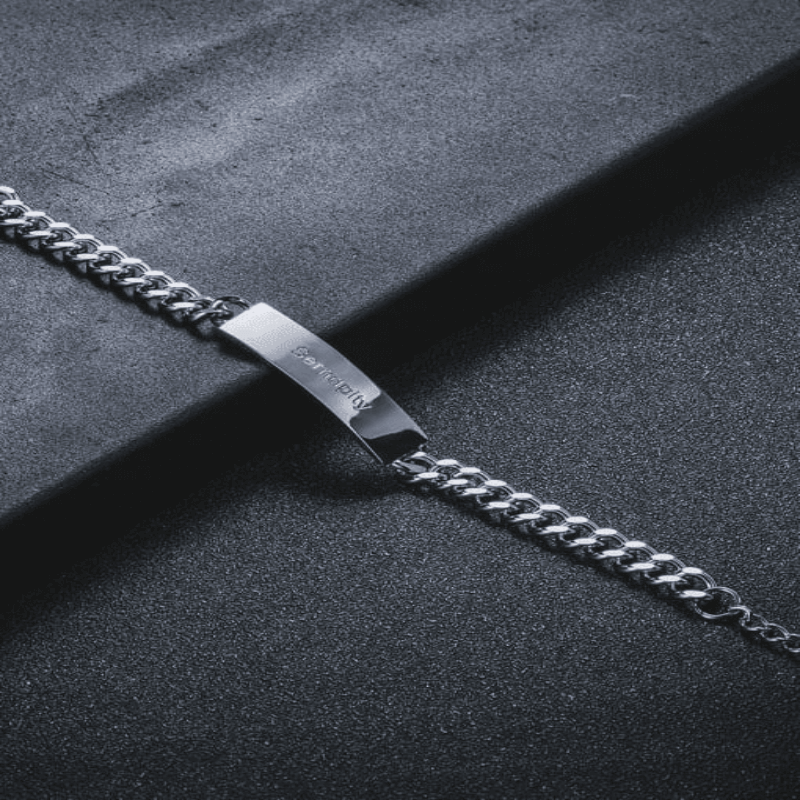 Titanium Steel Geometric Hip Hop Link Bracelet