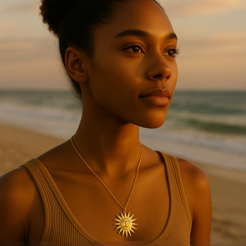 Radiant Simplicity: Simple Style Sun 304 Stainless Steel 18K Gold Plated Necklace by NueJewelz - Nue Jewelz