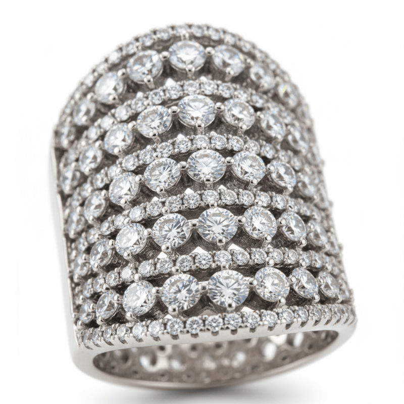 The Luxe Pavé Dome Ring - Nue Jewelz