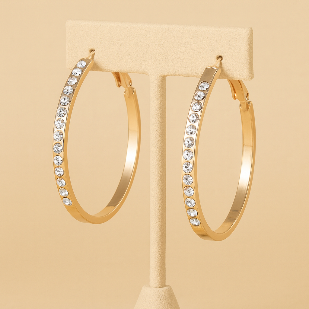 Gold Wire Hoop Earrings