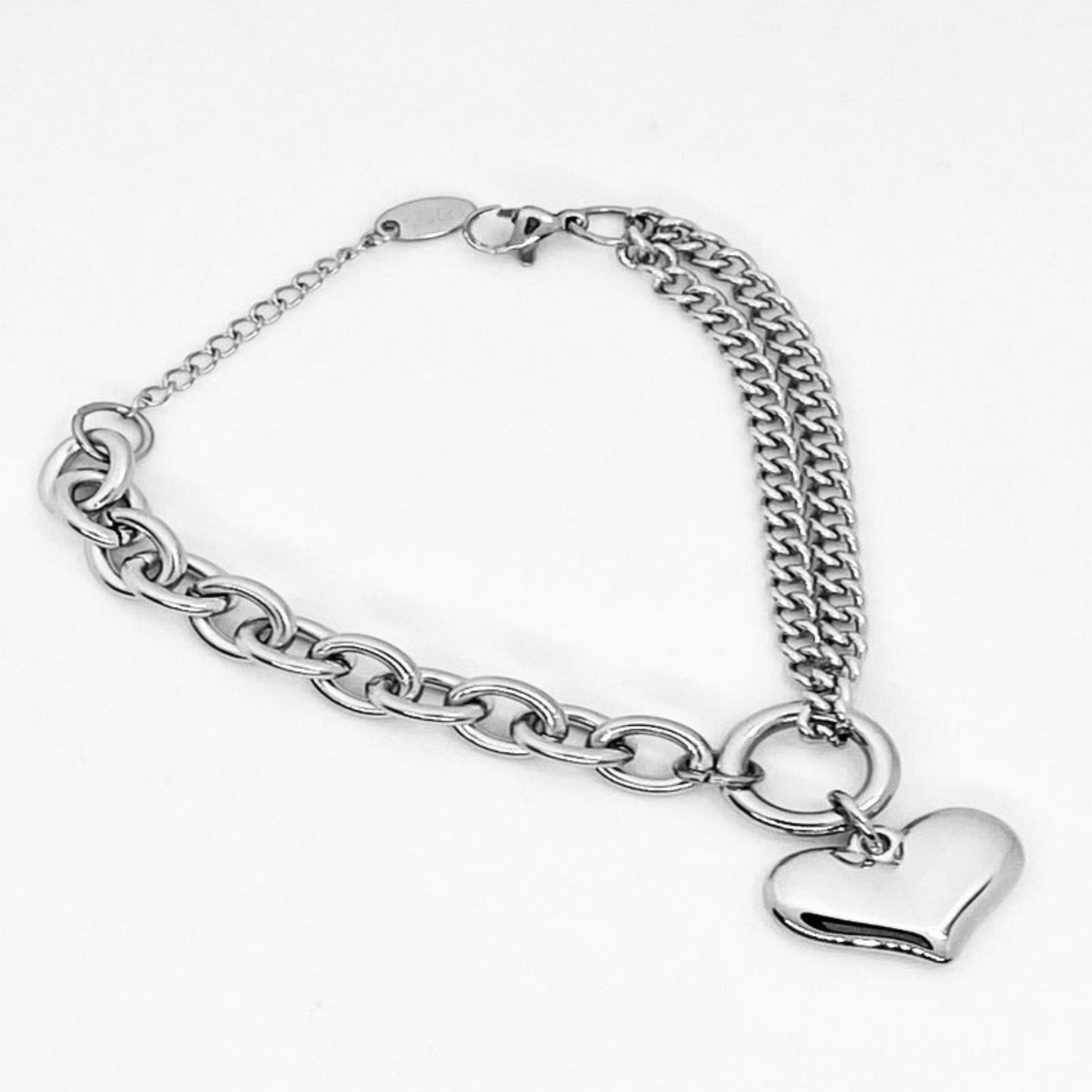 Titanium 316l Stainless Steel Heart Vintage Strand Bracelet