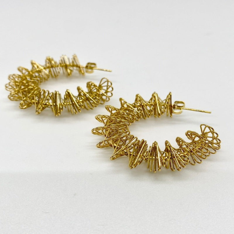 Gold Wire Hoop Earrings