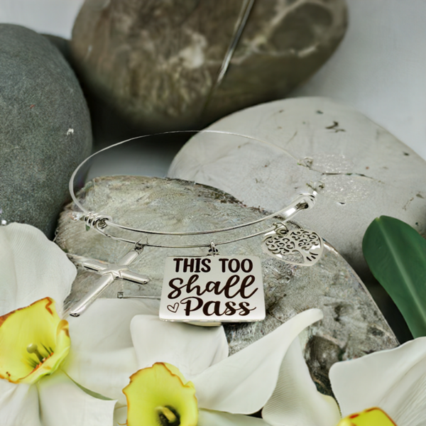 This Too Shall Pass Stainless Steel Charm Bracelet