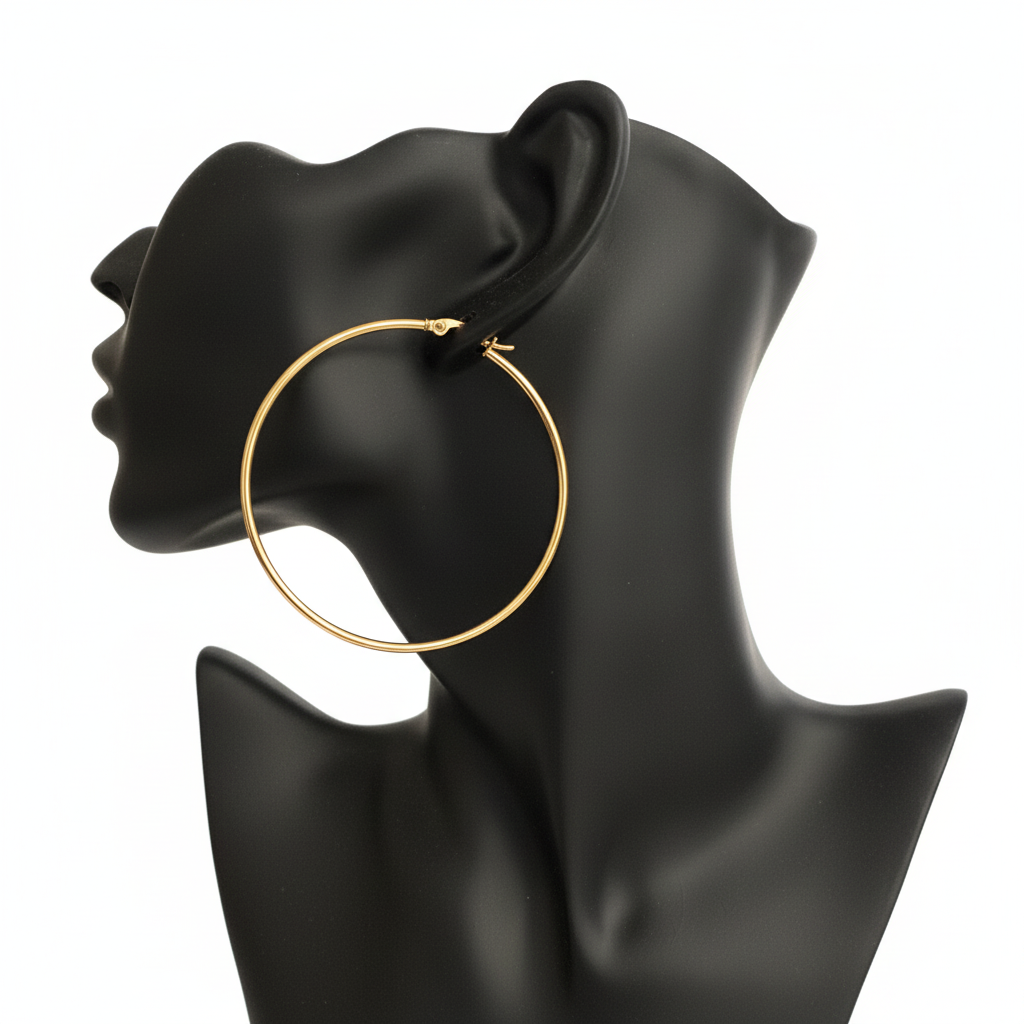 Professional product shot of The Bold Curve Hoop earrings