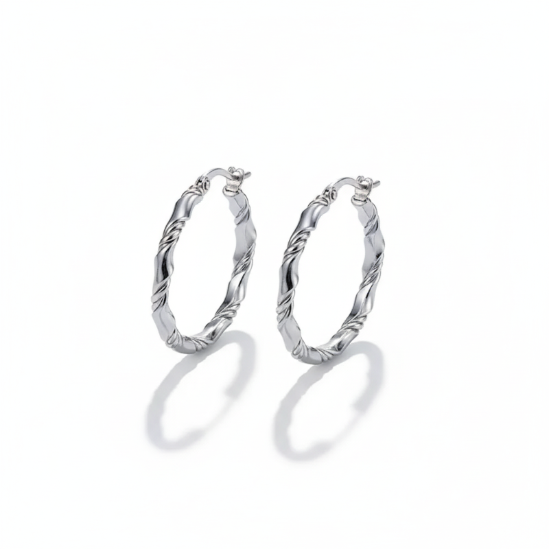 The Twisted Elegance Hoops - Silver