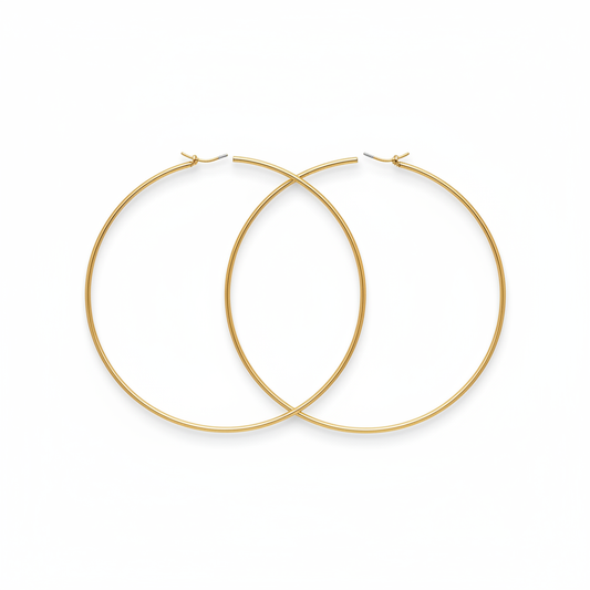 The Bold Curve Hoop - Corrected (Large Thin Hoops)