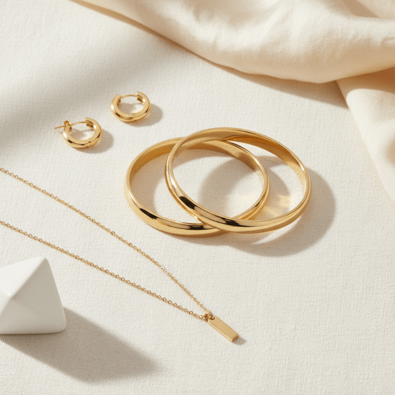 Bold Statement Bangles Gold - Nue Jewelz 