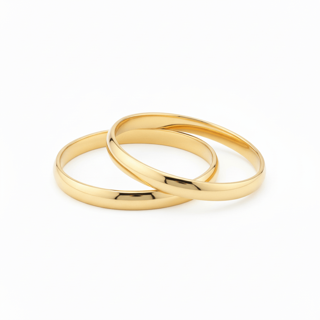The Bold Statement Bangles - Gold (White Background)
