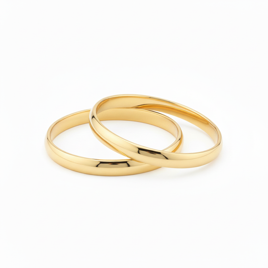 The Bold Statement Bangles - Gold (White Background)