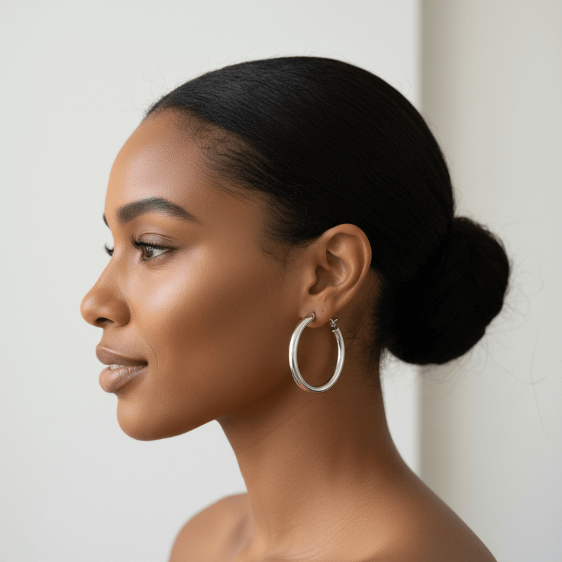 The Everyday Hoop Silver - Nue Jewelz 