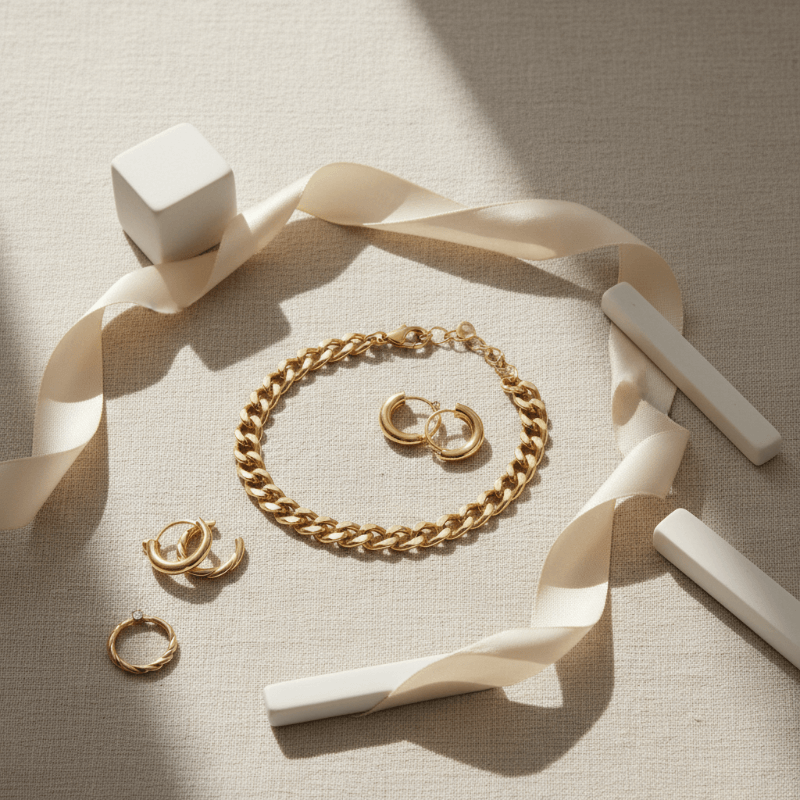 The Glow Link Chain - Gold Plated Stainless Steel Anklet Bracelet | Nue Jewelz - Nue Jewelz 