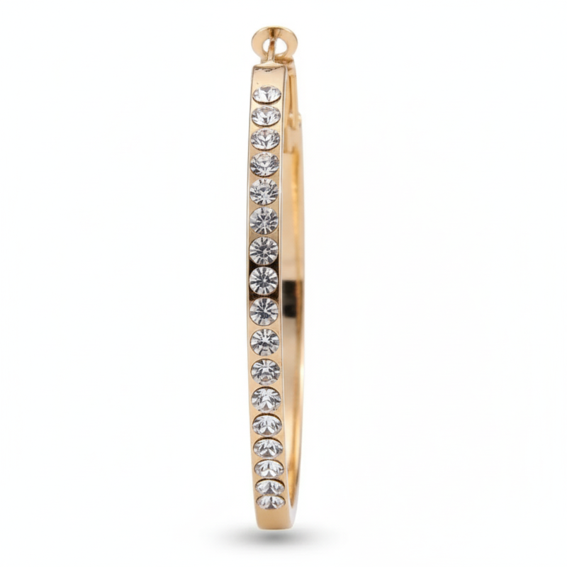 The Sparkle Band Hoop - Gold Crystal Hoop Earrings Women Rhinestone Jewelry | Nue Jewelz - Nue Jewelz 