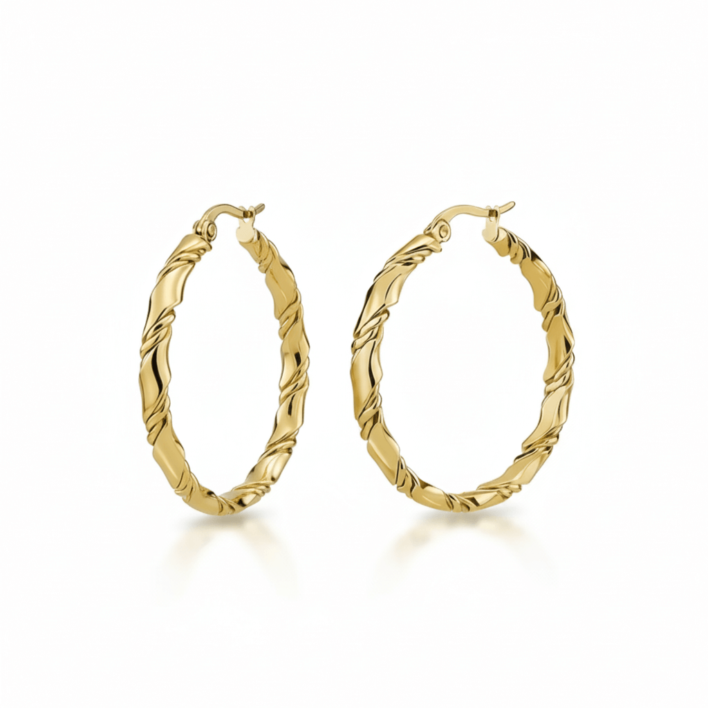 The Twisted Elegance Hoops - Gold