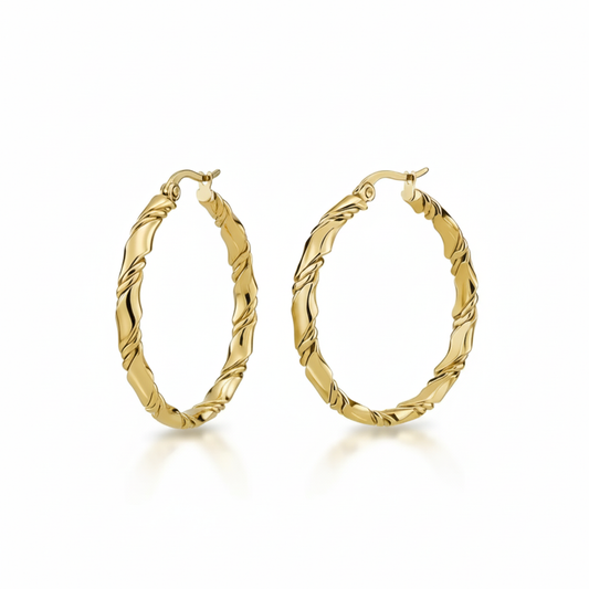 The Twisted Elegance Hoops - Gold