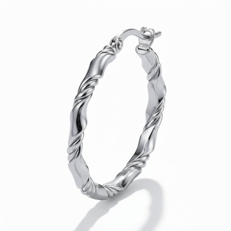 Twisted Elegance Hoops Silver - Nue Jewelz 