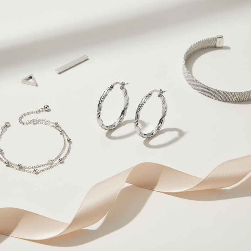 Twisted Elegance Hoops Silver - Nue Jewelz 