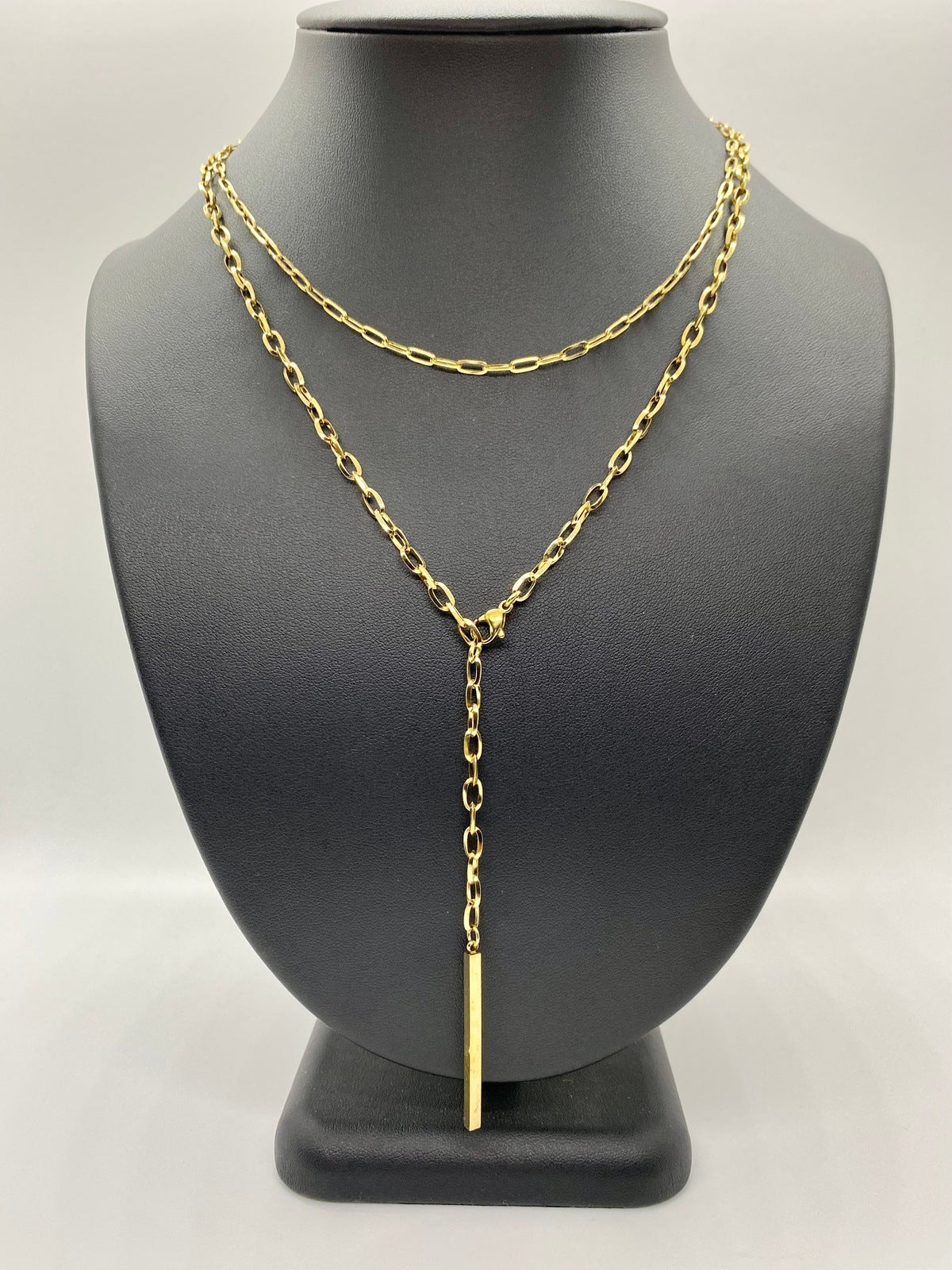 Stainless Steel Multi Strand Gold Necklace