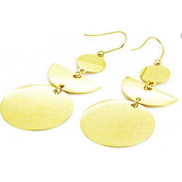 Geometric Stainless Steel Drop Earrings- Gold